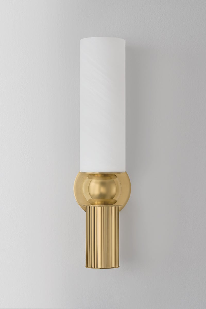 Ronda Wall Sconce shown from a second angle to highlight the arm curve and shade silhouette.