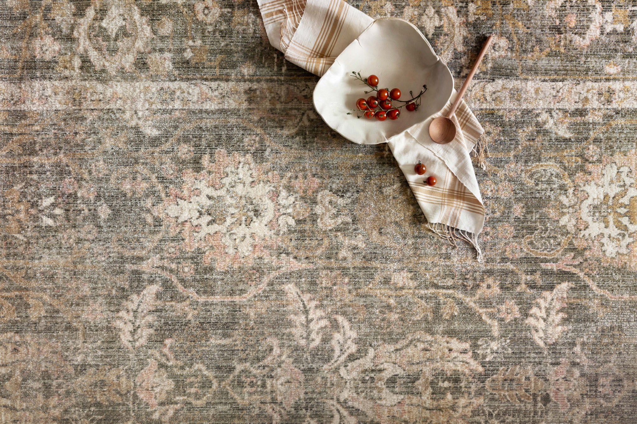 Rosemarie Sage / Blush shown from a different angle to reveal its pattern.