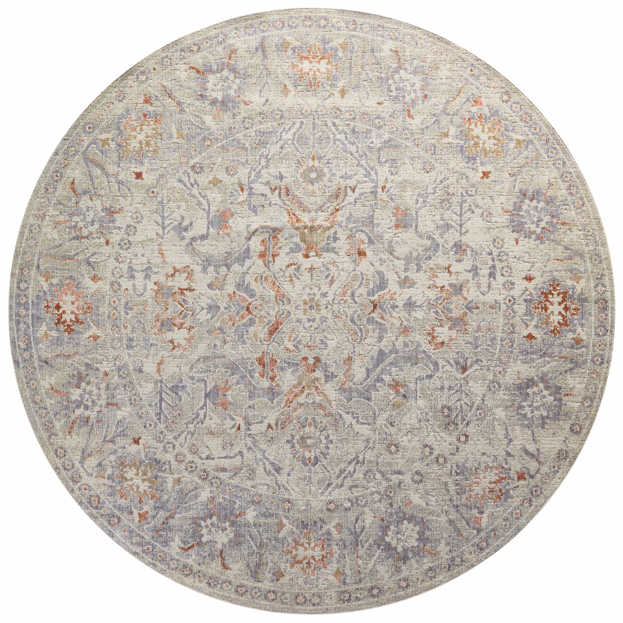 Rosemarie Oatmeal / Lavender shown from a different angle to reveal its pattern.