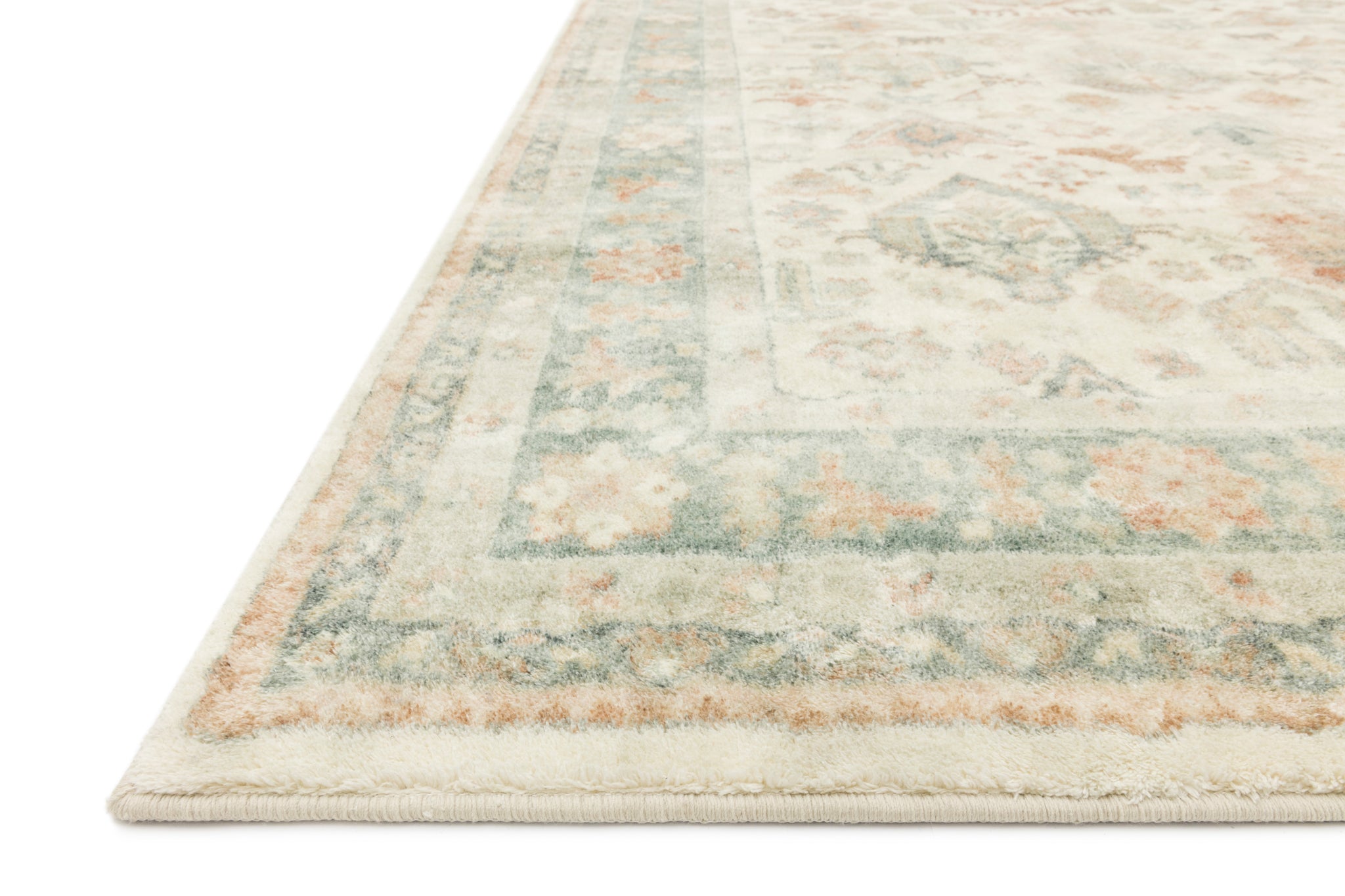 Rosette Beige / Multi shown from a different angle to reveal its pattern.