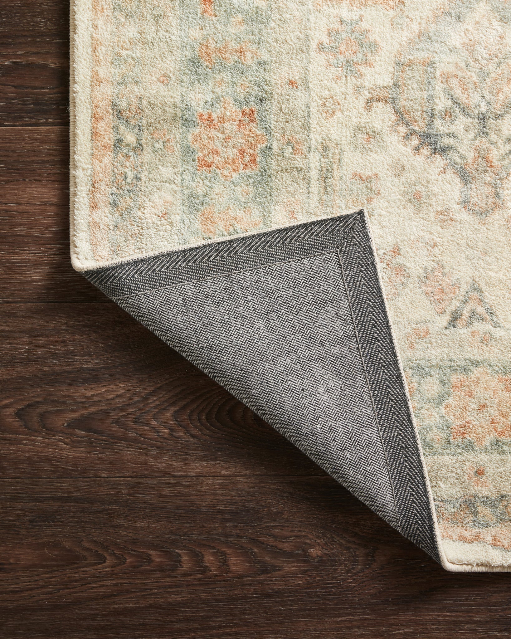 Rosette Beige / Multi shown from a different angle to reveal its pattern.