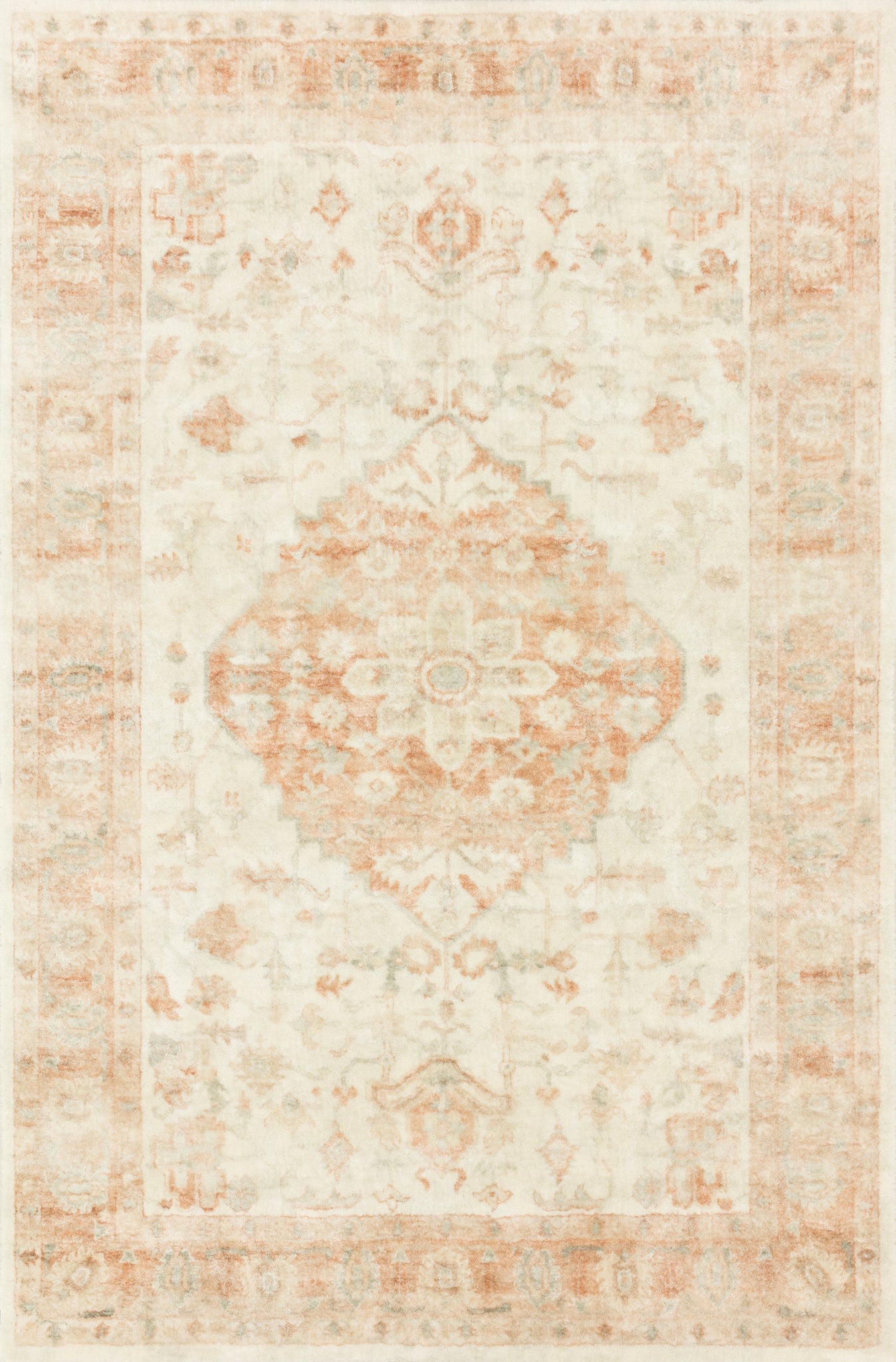Rosette Ivory / Terracotta — a Loloi rug at Laurie Yapp Home.