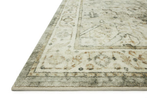 Rosette Sage / Beige shown from a different angle to reveal its pattern.