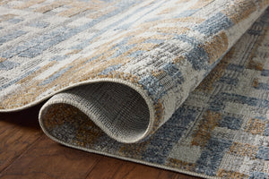 Roxie Ivory / Denim shown from a different angle to reveal its pattern.