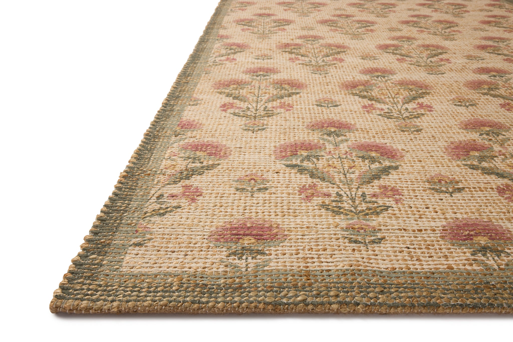 Rue Sage / Blush shown from a different angle to reveal its pattern.