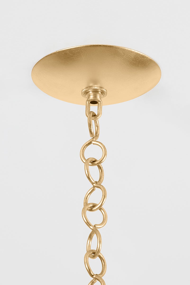 Reina Pendant 14" shown from the front to reveal the shade shape and metal detail.