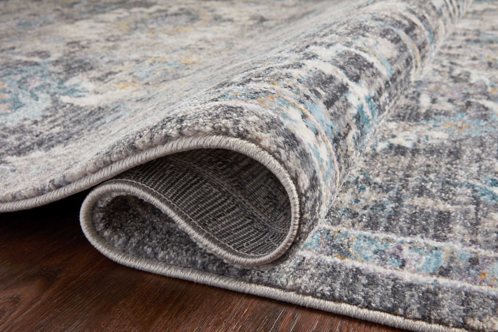Samra Grey / Multi shown from a different angle to reveal its pattern.