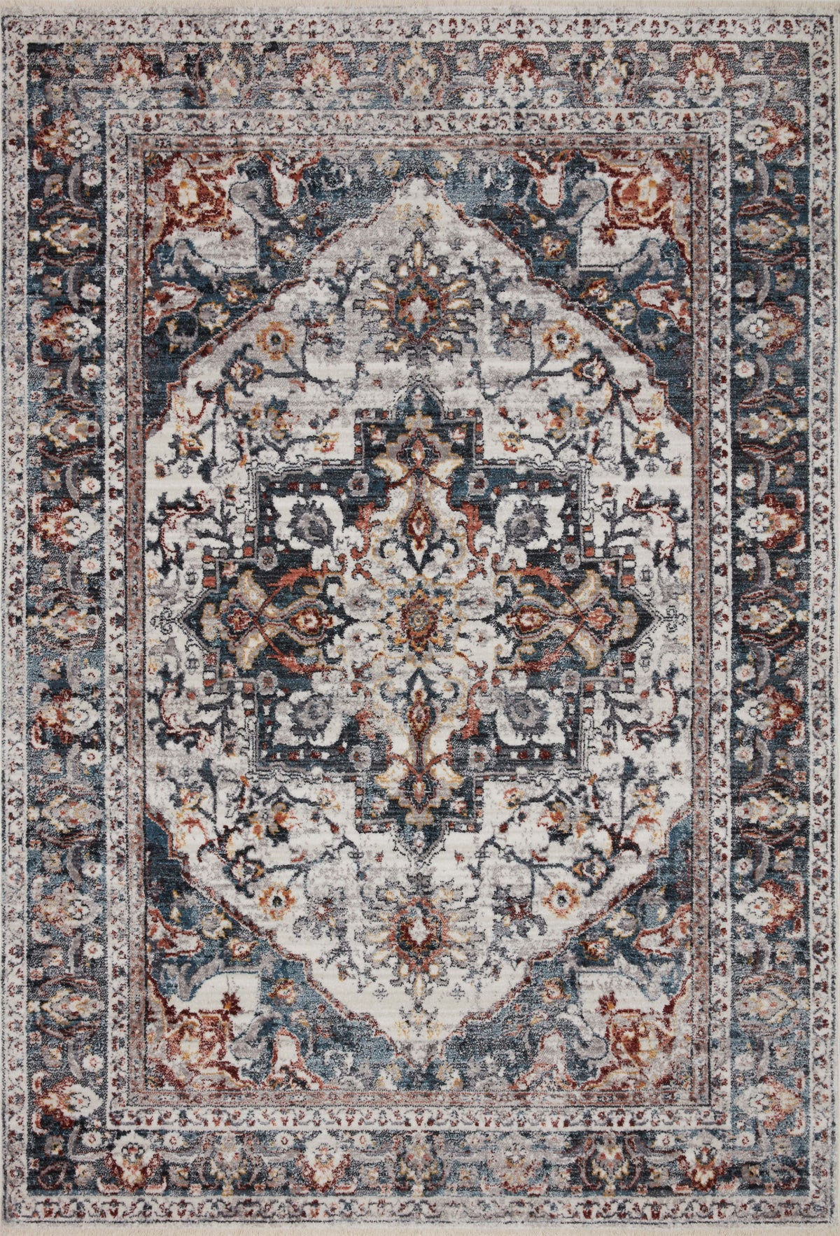 Samra Ivory / Denim — a Loloi rug at Laurie Yapp Home.