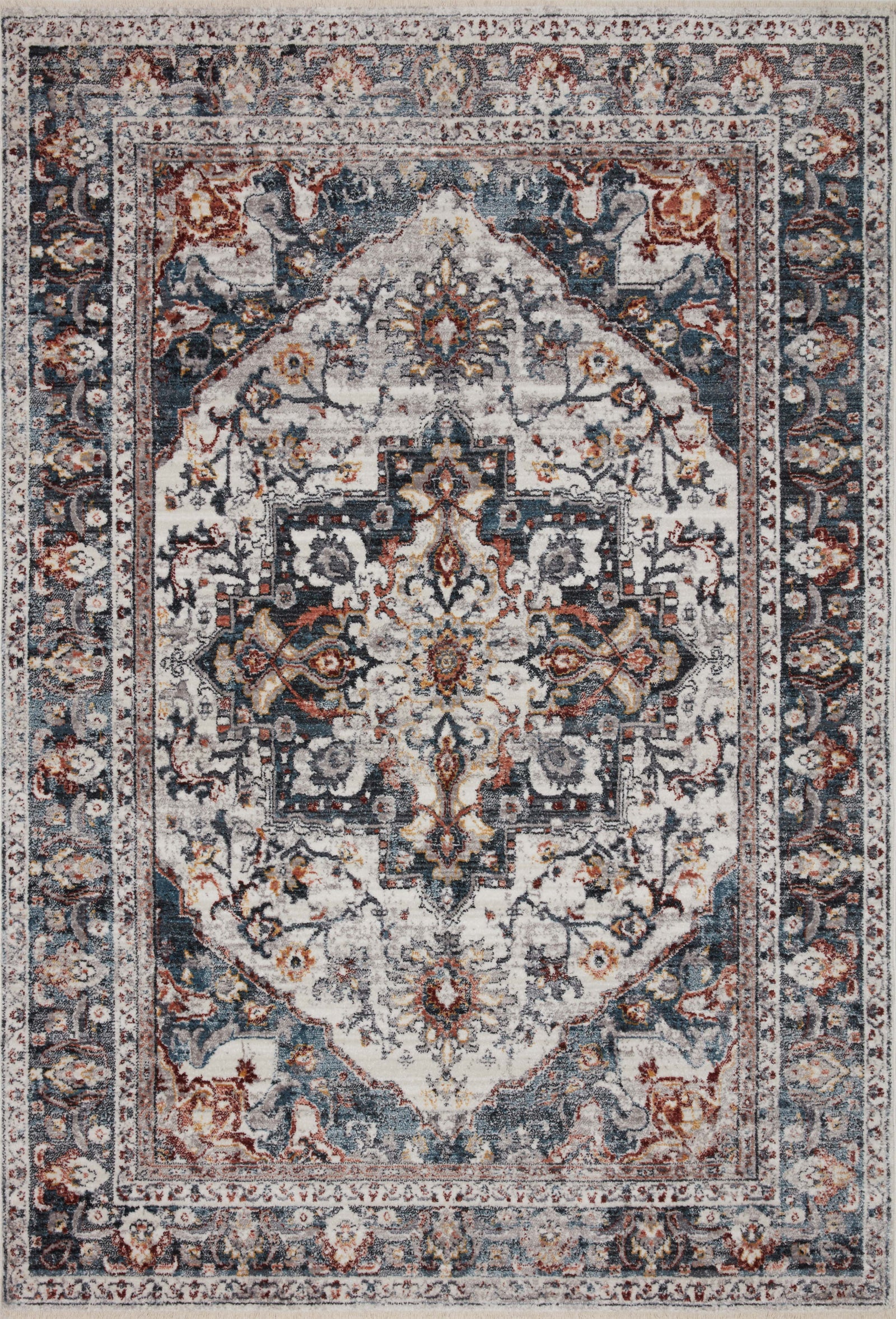 Samra Ivory / Denim — a Loloi rug at Laurie Yapp Home.