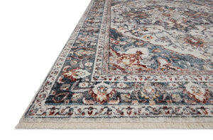 Samra Ivory / Denim shown from a different angle to reveal its pattern.