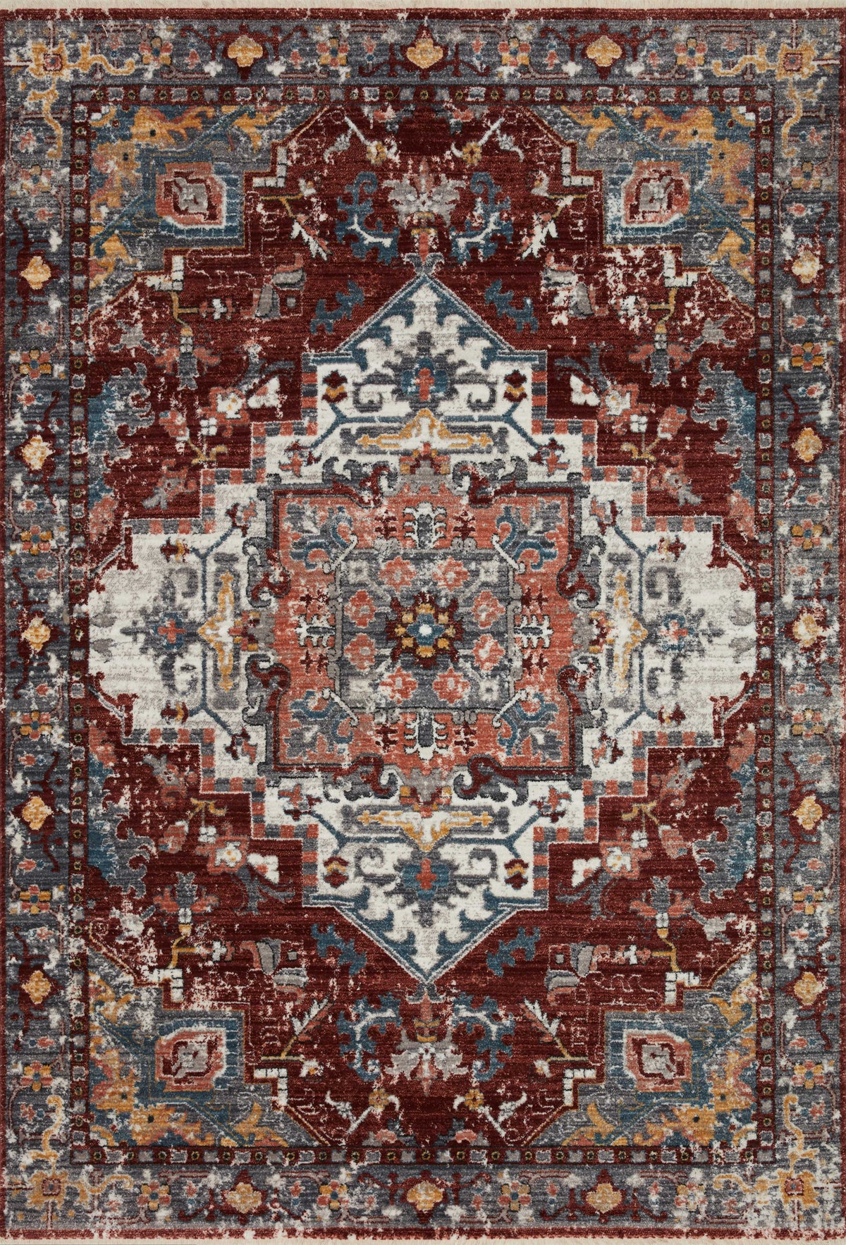 Samra Brick / Grey — a Loloi rug at Laurie Yapp Home.