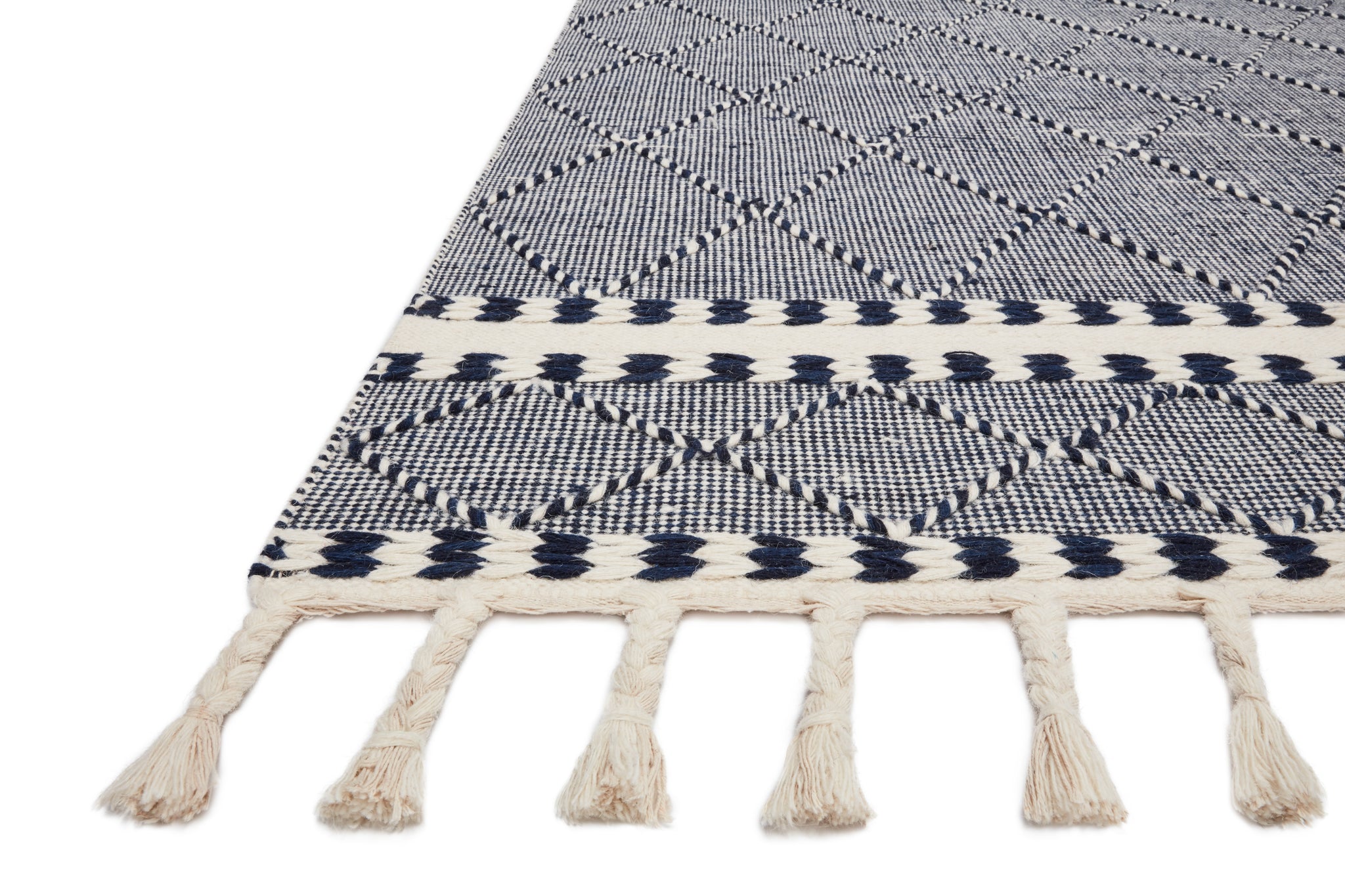Sawyer Navy shown from a different angle to reveal its pattern.