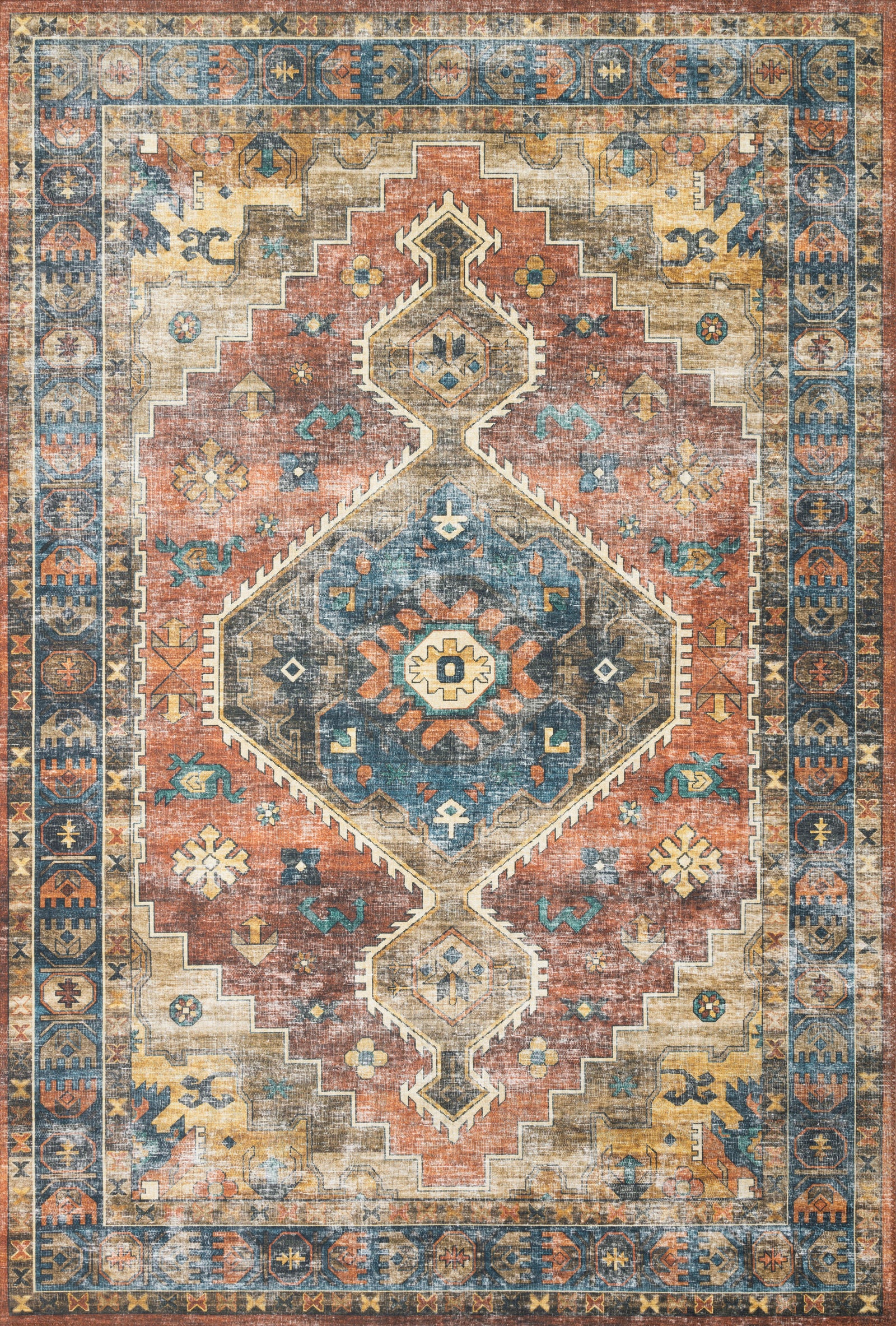 Skye Rust / Blue — a Loloi rug at Laurie Yapp Home.