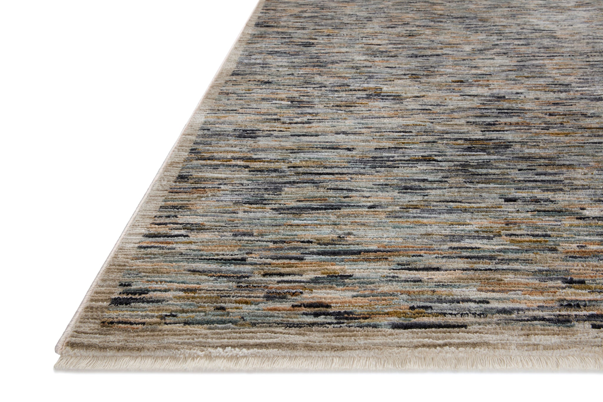 Side view of the Soho Multi / Sand rug.