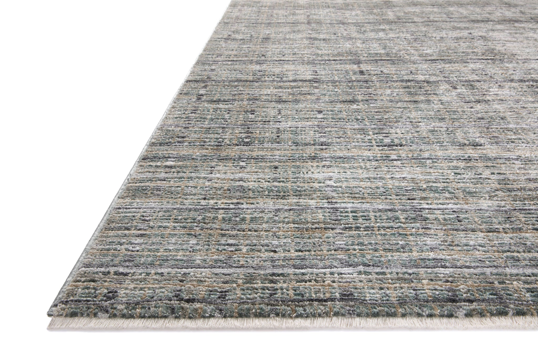 Side view of the Soho Jade / Stone rug.