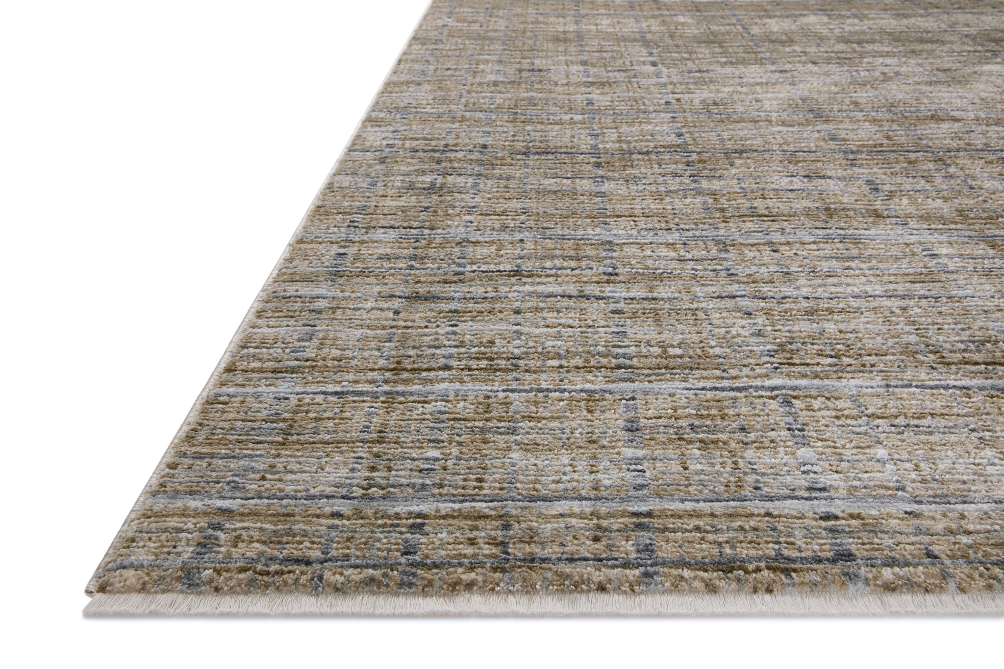 Side view of the Soho Pebble / Charcoal rug.