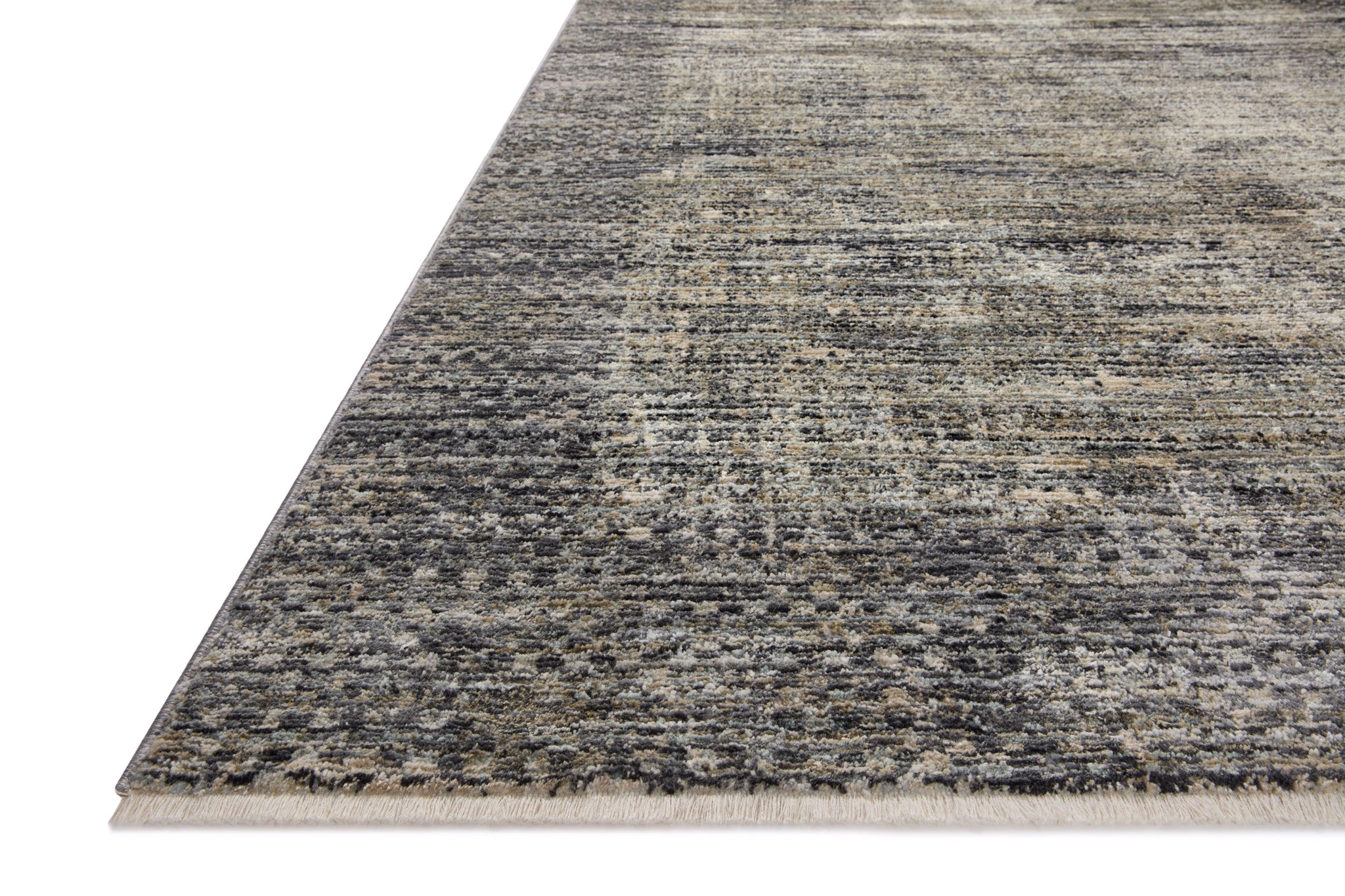 Side view of the Soho Multi / Slate rug.