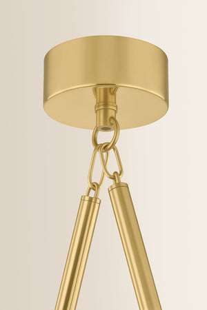 Solara Pendant shown from a second angle to highlight the shade shape and metal detail.