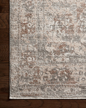 Side view of the Sonnet Silver / Natural rug.