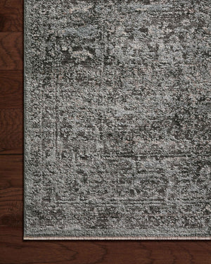 Side view of the Sonnet Charcoal / Mist rug.