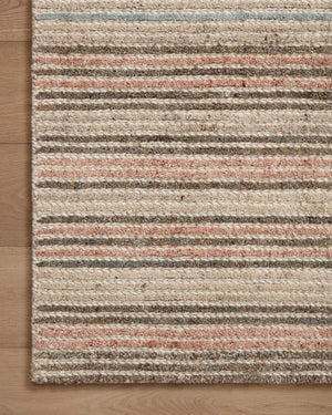 Side view of the Stiles Beige / Multi rug.