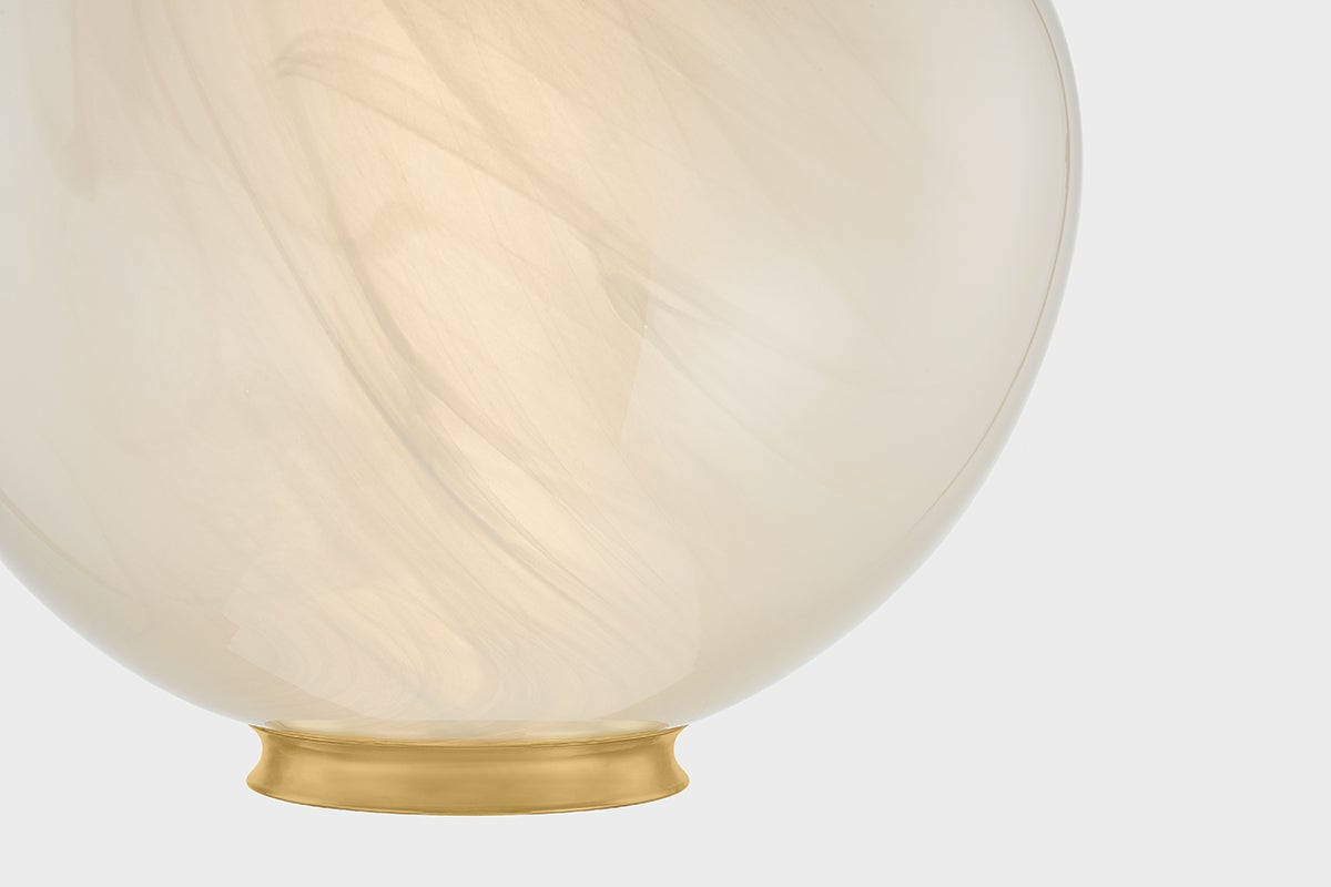 Close-up of the Syros Pendant 13.75" showing the shade shape and metal detail.