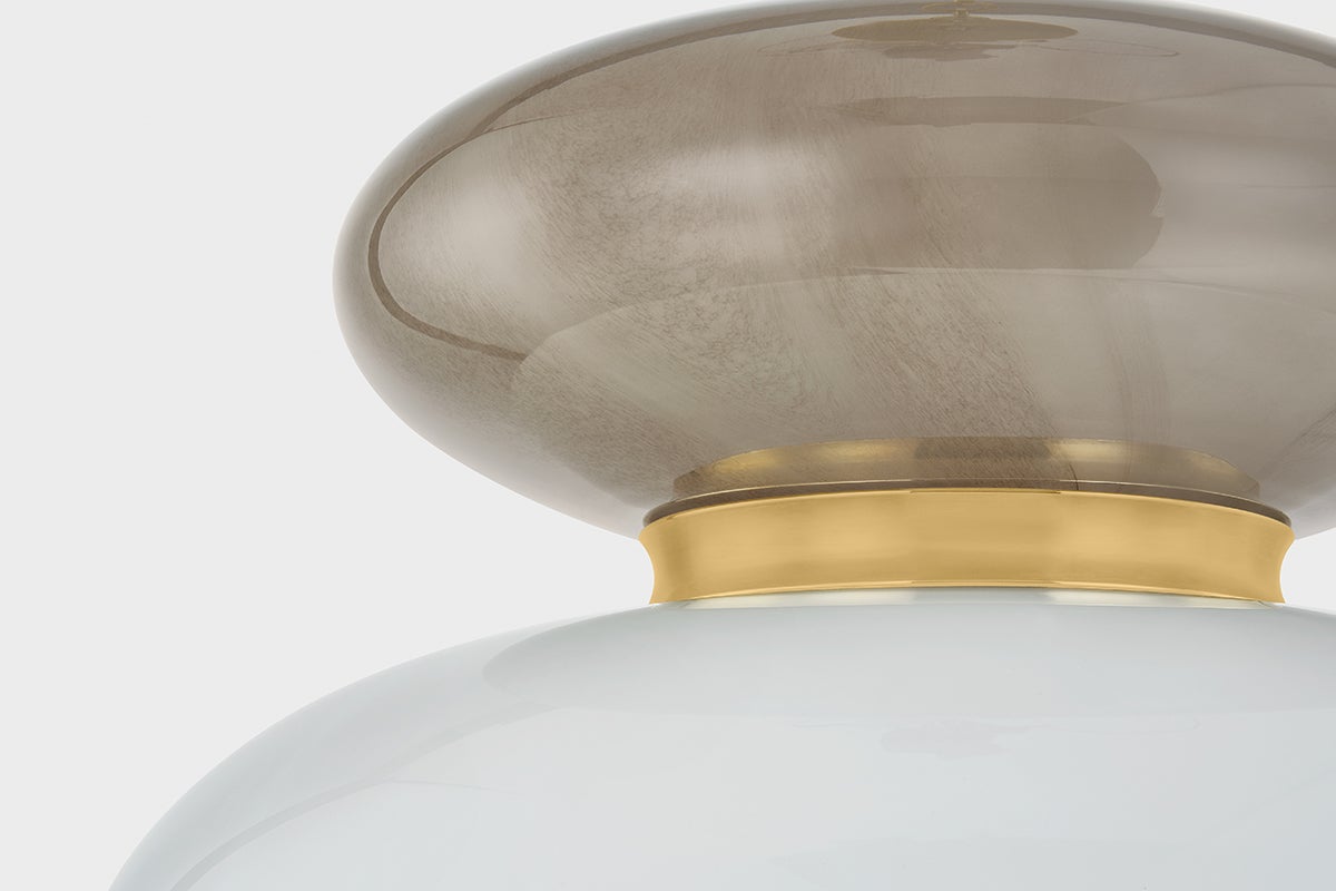 Close-up of the Syros Pendant 13.75" showing the shade shape and metal detail.