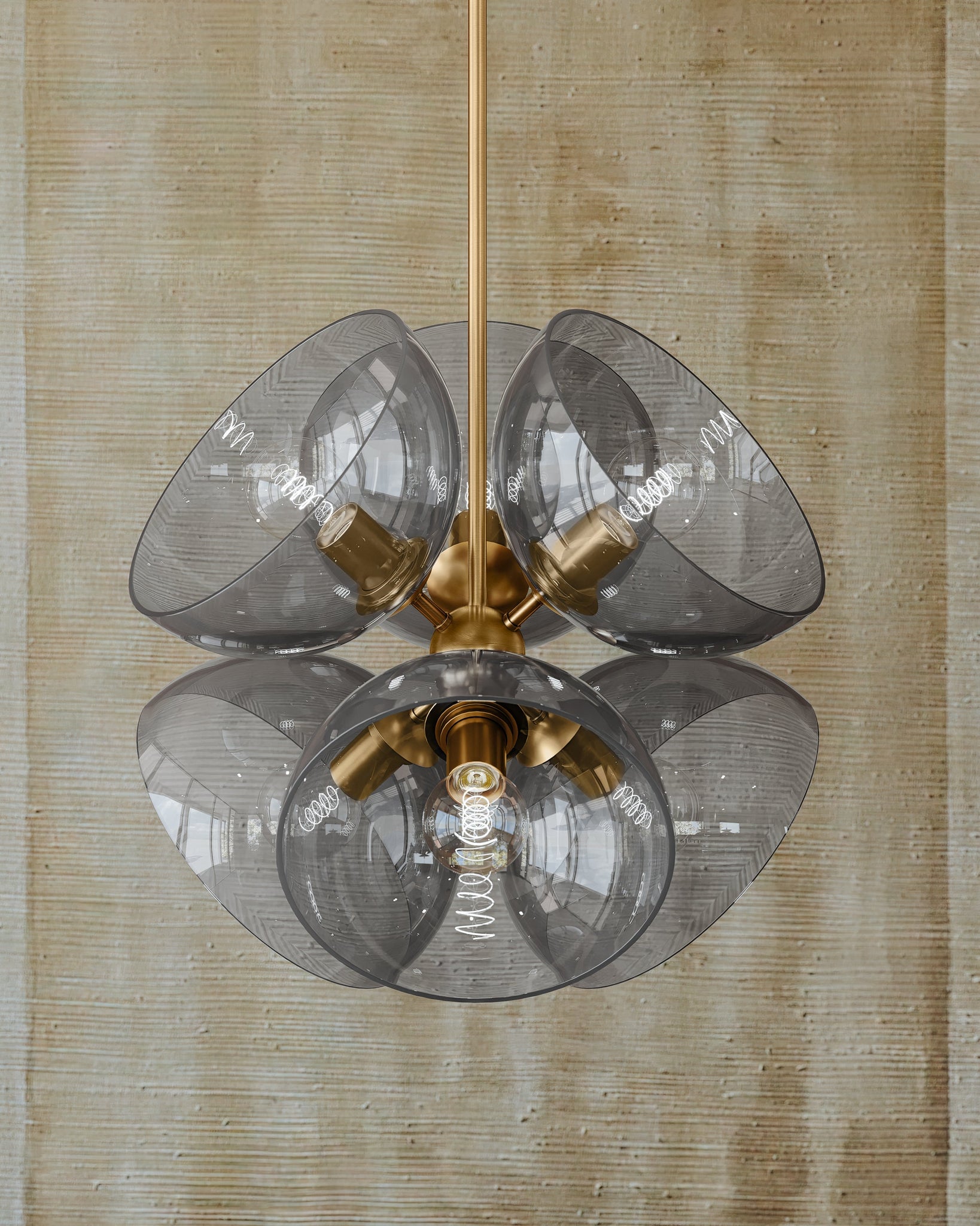 Salix Chandelier 22.25" styled in a two-story entry for warm, layered light at Laurie Yapp Home.