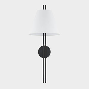 Close-up of the Shokan Wall Sconce in bronze showing the arm curve and shade silhouette.
