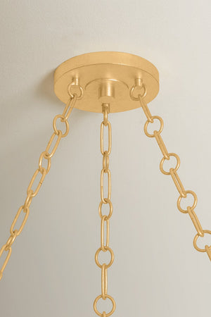 Close-up of the Spring Valley Chandelier showing the frame, arms, and shade detail.