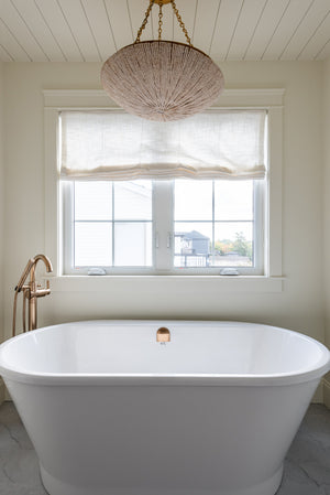 Summerside Pendant 24.75" styled in a bright kitchen for warm, layered light at Laurie Yapp Home.