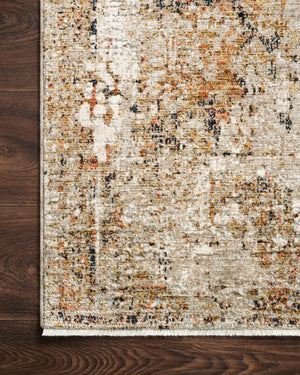 Close-up detail of the Theia Taupe / Gold showing its pile and weave.