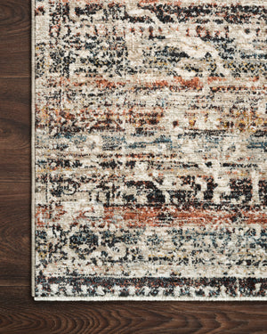 Close-up detail of the Theia Taupe / Multi showing its pile and weave.