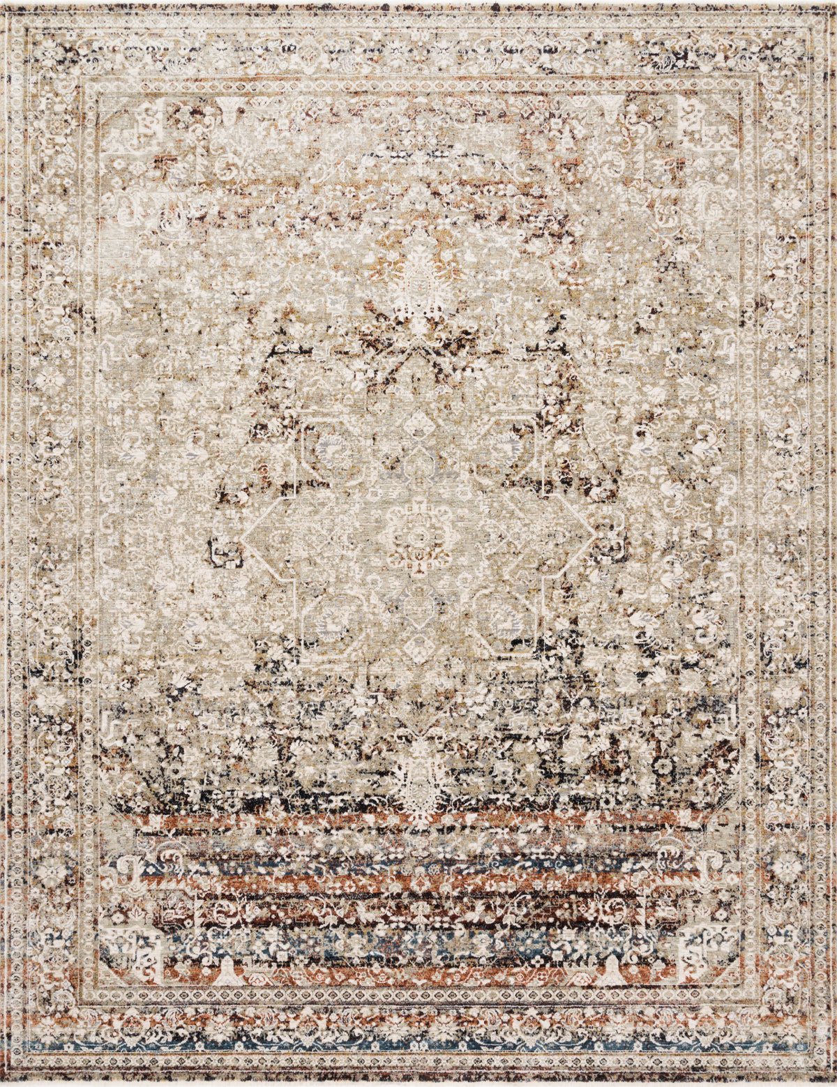 Theia Taupe / Brick — a Loloi rug at Laurie Yapp Home.