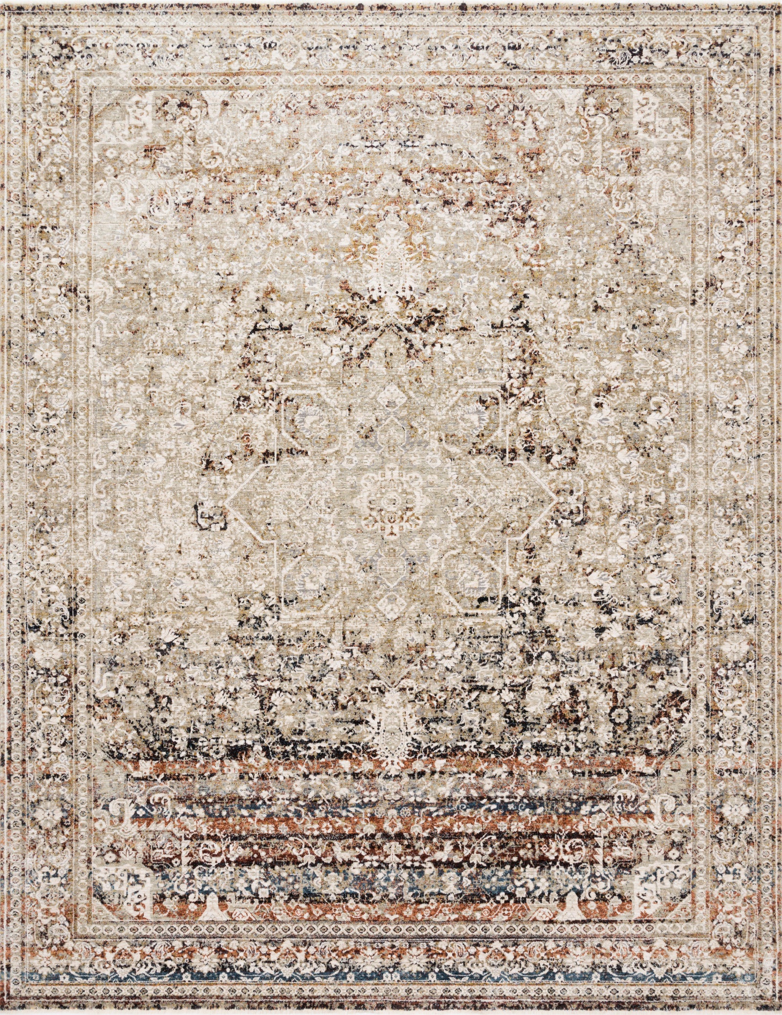 Theia Taupe / Brick — a Loloi rug at Laurie Yapp Home.