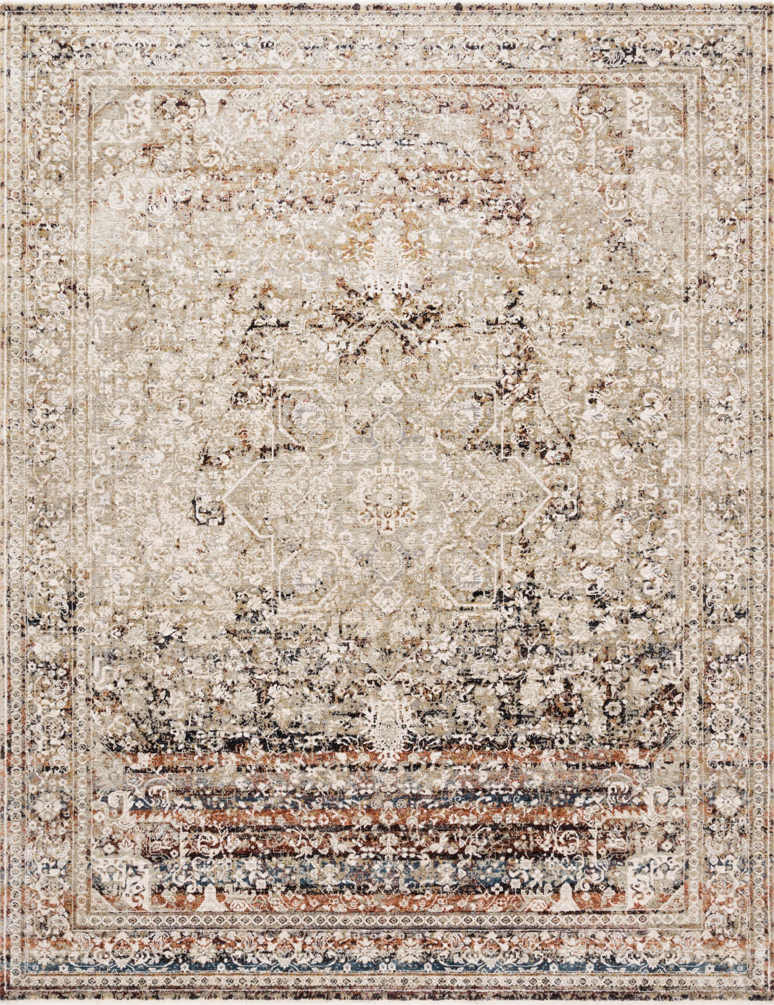 Theia Taupe / Brick — a Loloi rug at Laurie Yapp Home.