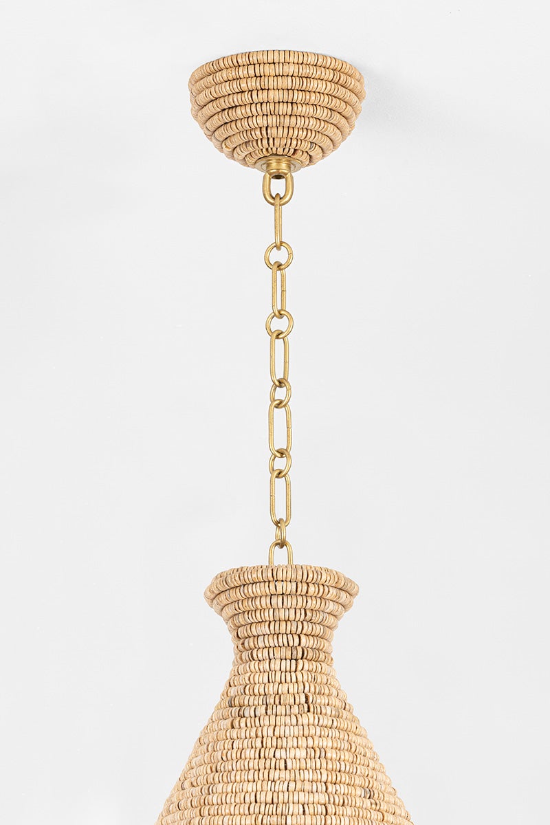 Close-up of the Tallman Pendant 20" showing the shade shape and metal detail.