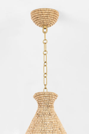 Close-up of the Tallman Pendant 20" showing the shade shape and metal detail.