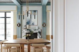 Thurston Chandelier shown from a second angle to highlight the frame, arms, and shade detail.