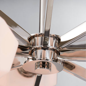 Close-up of the Tring Chandelier in polished nickel showing the frame, arms, and shade detail.