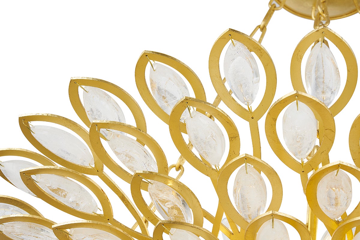 Vittoria Chandelier 24" shown from the front to reveal the frame, arms, and shade detail.