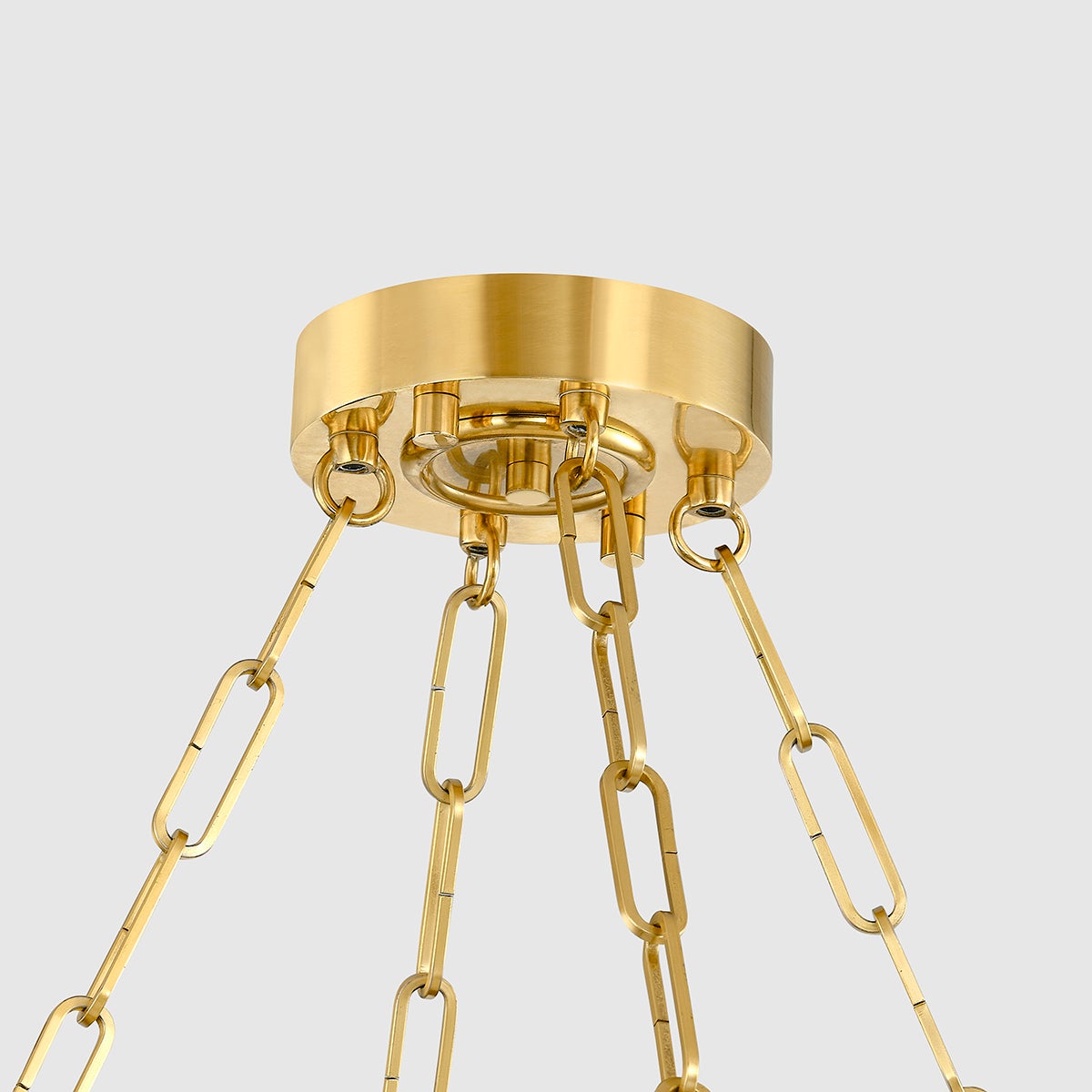 Wingate Chandelier 48" in aged brass — a Hudson Valley chandelier for dining rooms, entries, and living rooms at Laurie Yapp Home.