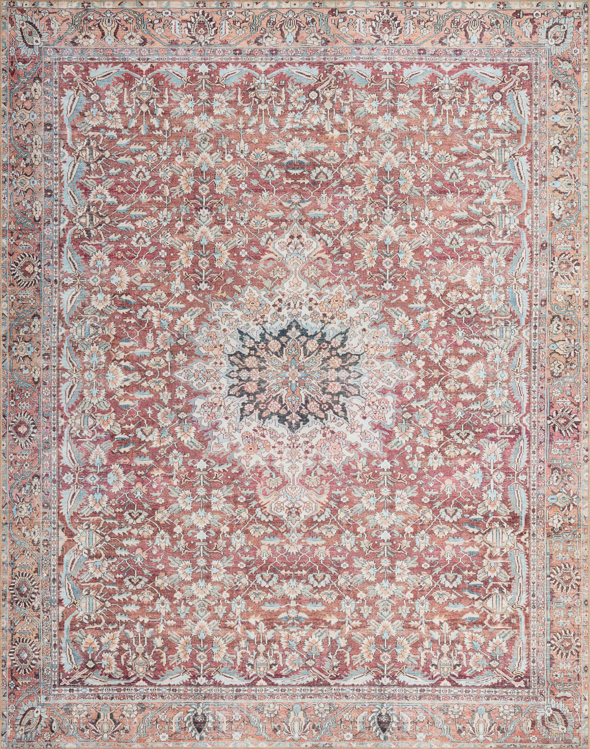 Wynter Tomato / Teal — a Loloi rug at Laurie Yapp Home.