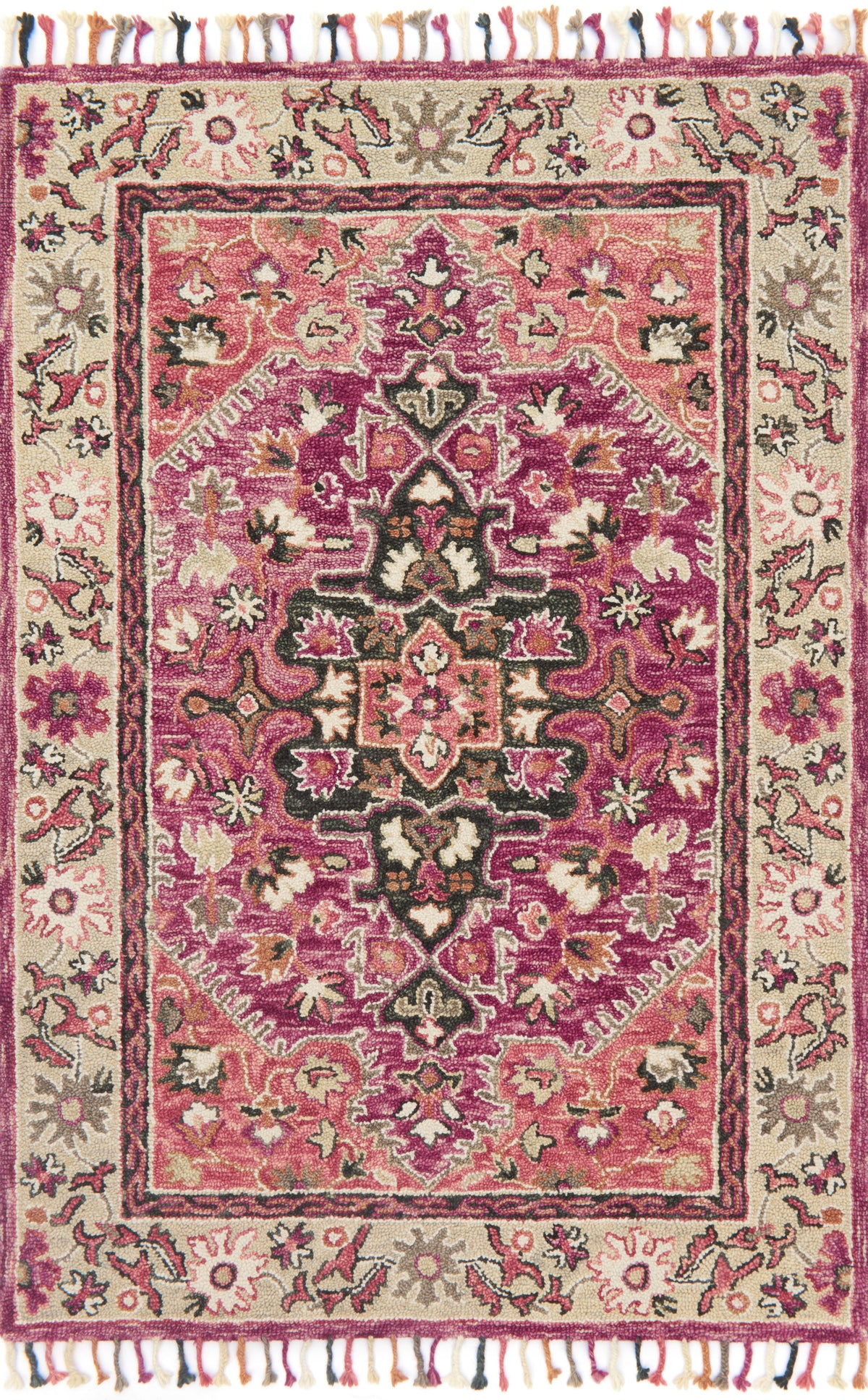Zharah Raspberry / Taupe — a Loloi rug at Laurie Yapp Home.