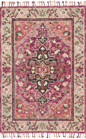 Zharah Raspberry / Taupe — a Loloi rug at Laurie Yapp Home.