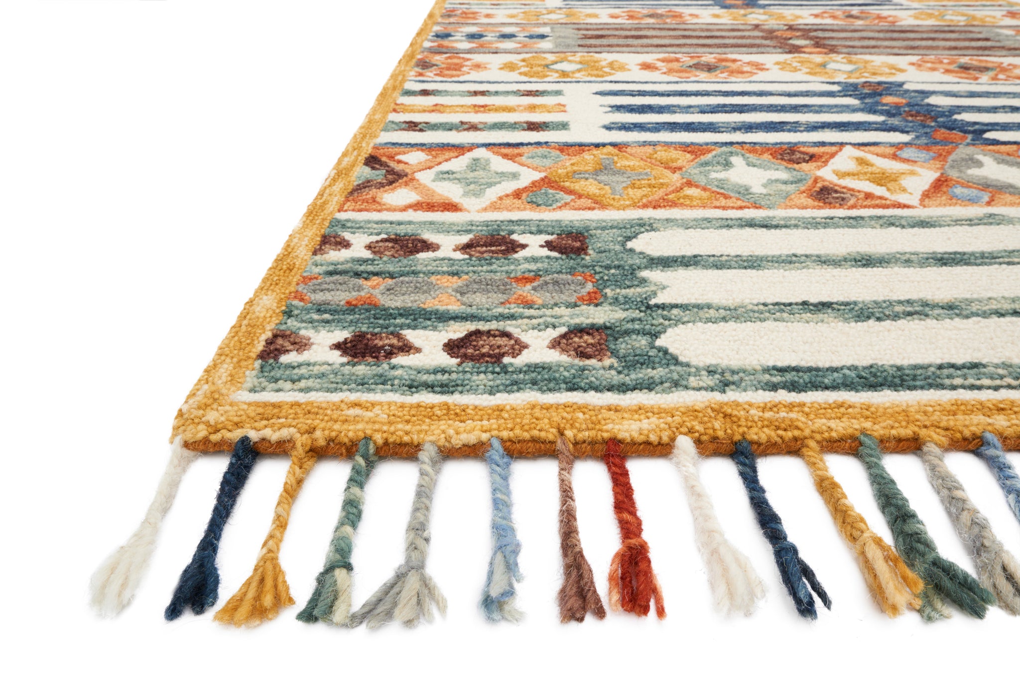 Side view of the Zharah Santa Fe Spice rug.