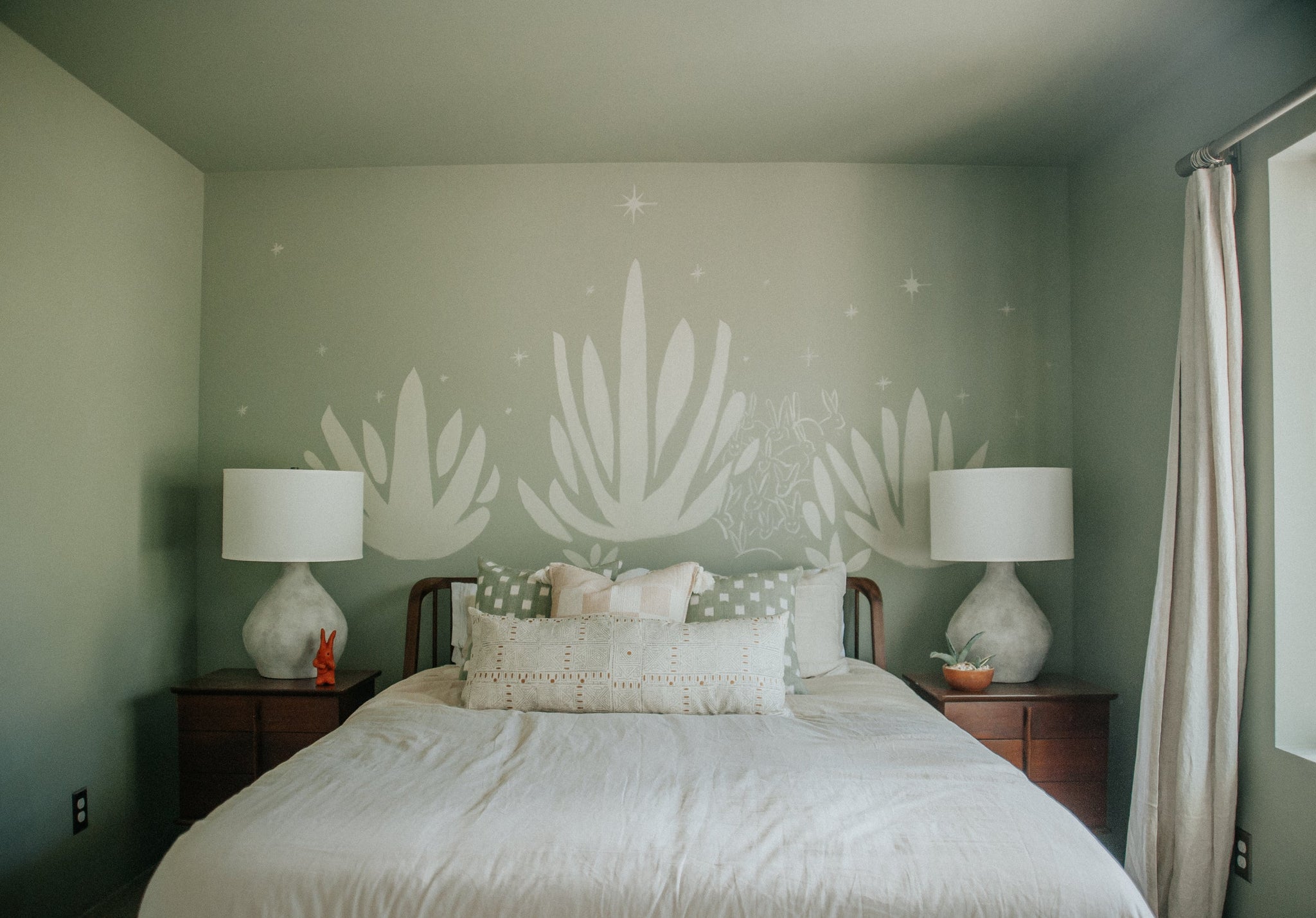 Zen Table Lamp 17.75" x 26.75" styled in a living room side table for warm, layered light at Laurie Yapp Home.