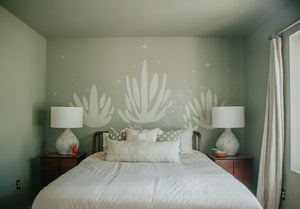 Zen Table Lamp 17.75" x 26.75" styled in a living room side table for warm, layered light at Laurie Yapp Home.