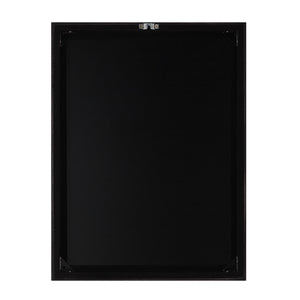 Back view of Basset Canvas Art frame, showcasing a black backing with hanging hardware.