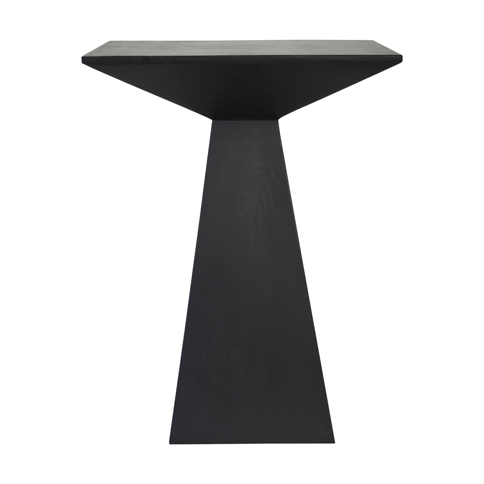 Moulin Side Table in black, featuring a geometric design with a tapered base.